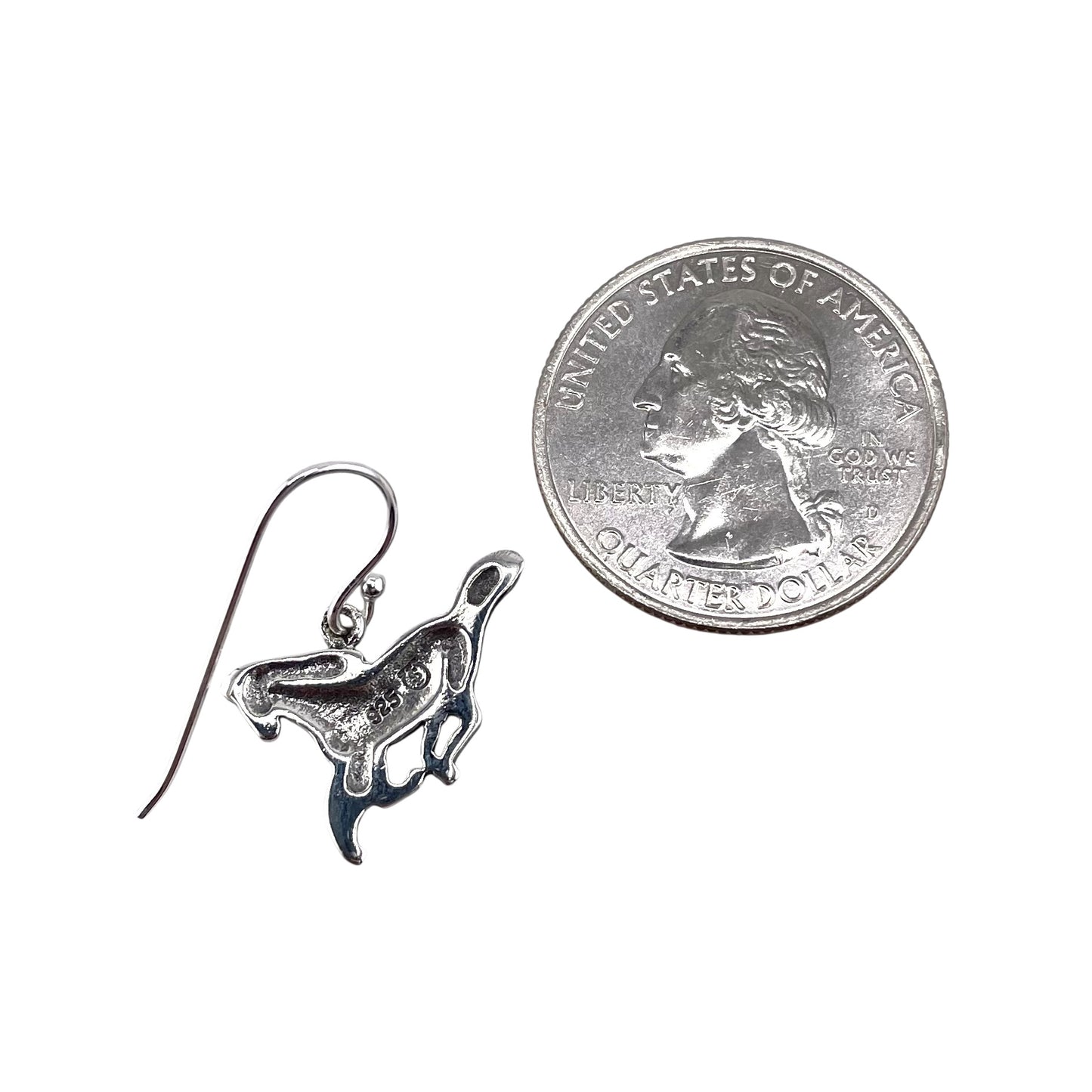 Galloping Horse Dangle Earrings Sterling Silver