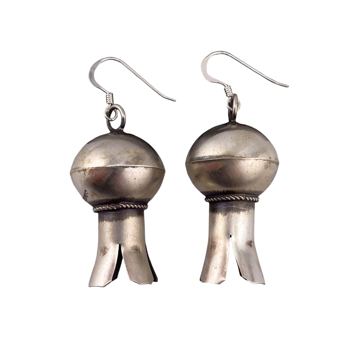Monica Smith Navajo Blossom Roped Dangle Earrings Sterling Silver