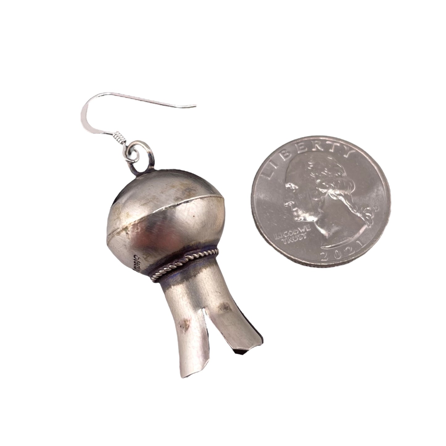 Monica Smith Navajo Blossom Roped Dangle Earrings Sterling Silver