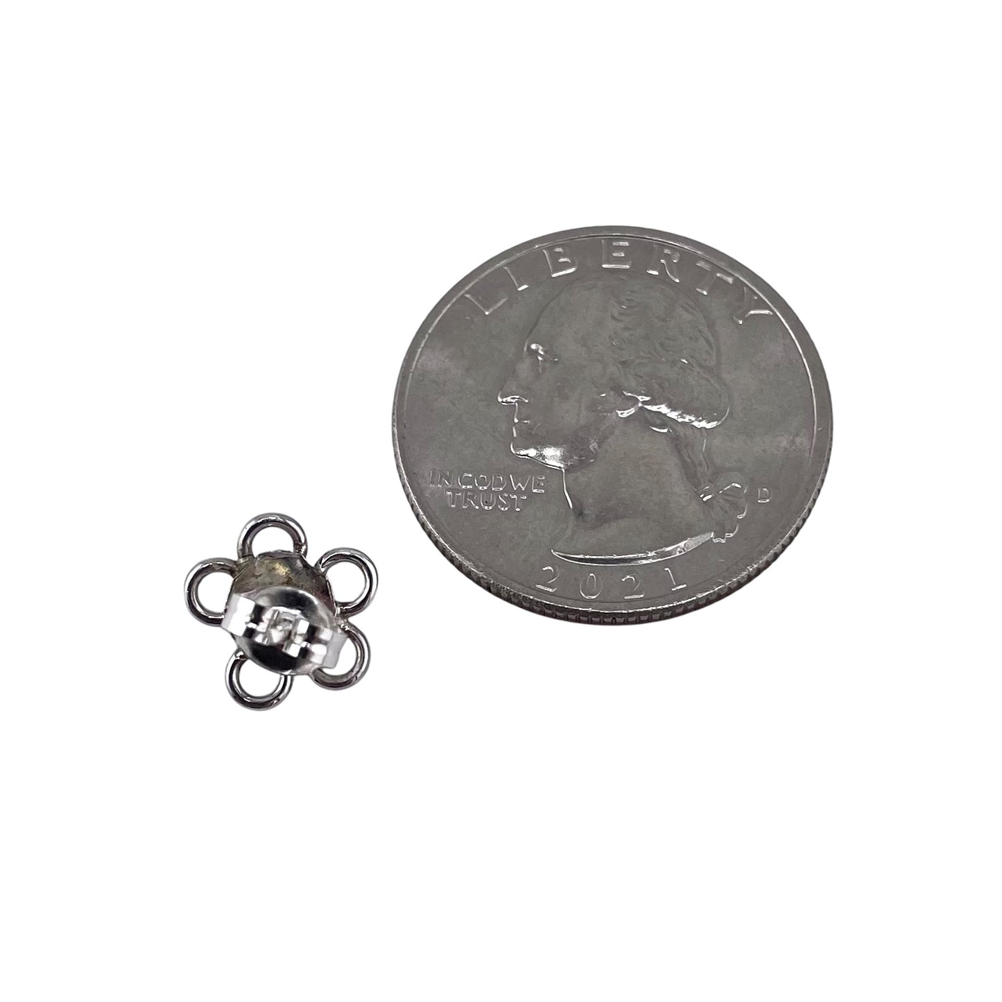 Turquoise Flower Small Navajo Post Earrings Sterling Silver