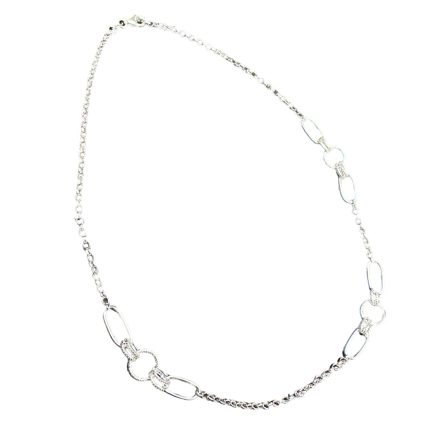Sterling Silver Fancy Chain Link Necklace