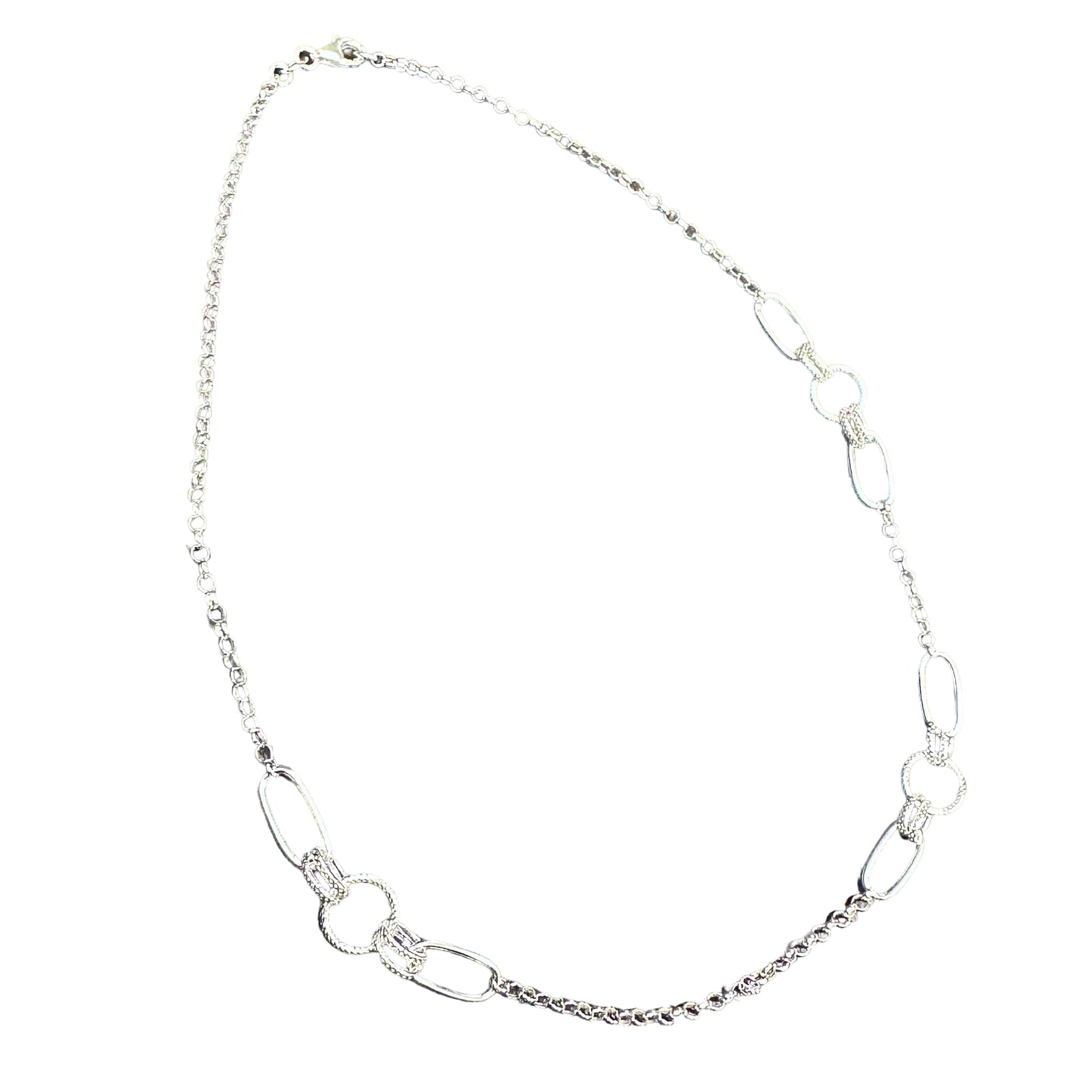 Sterling Silver Fancy Chain Link Necklace