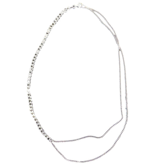 Sterling Silver Fancy Curb Chain Link Necklace