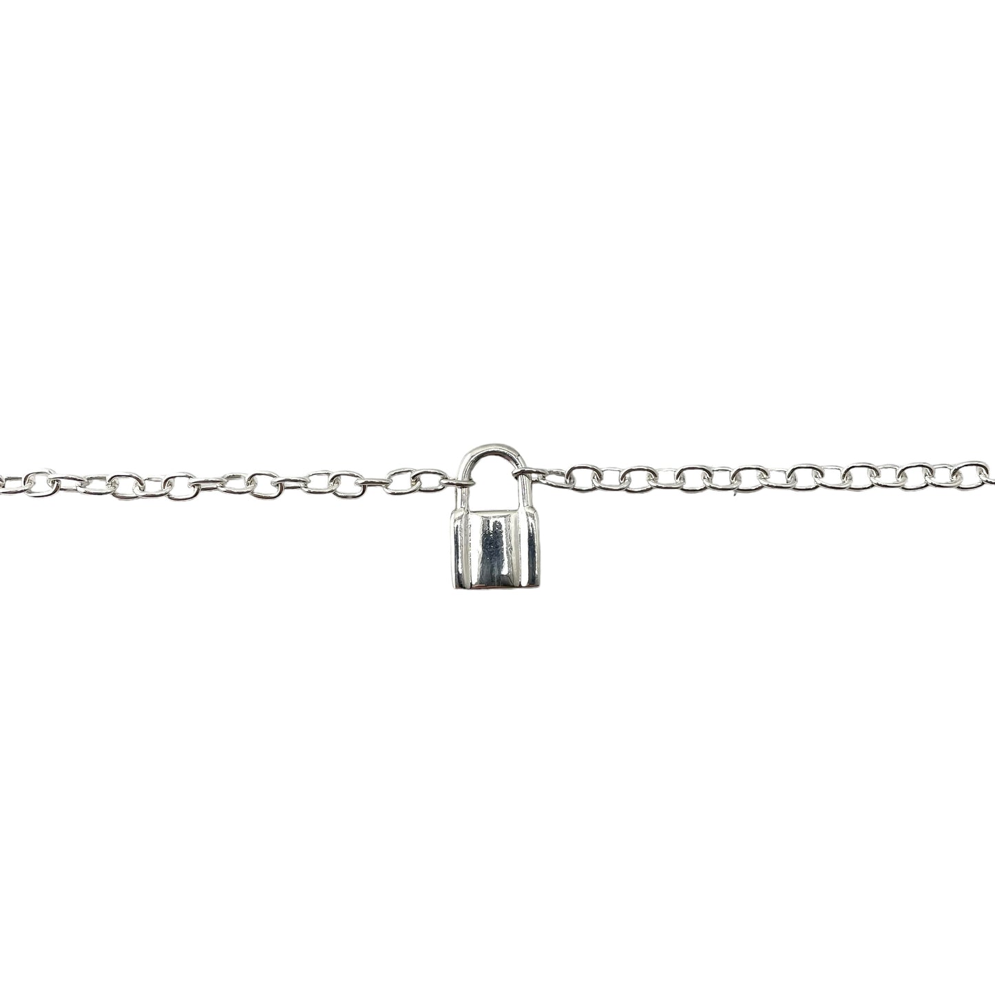 Lock Chain Necklace 16" Sterling Silver