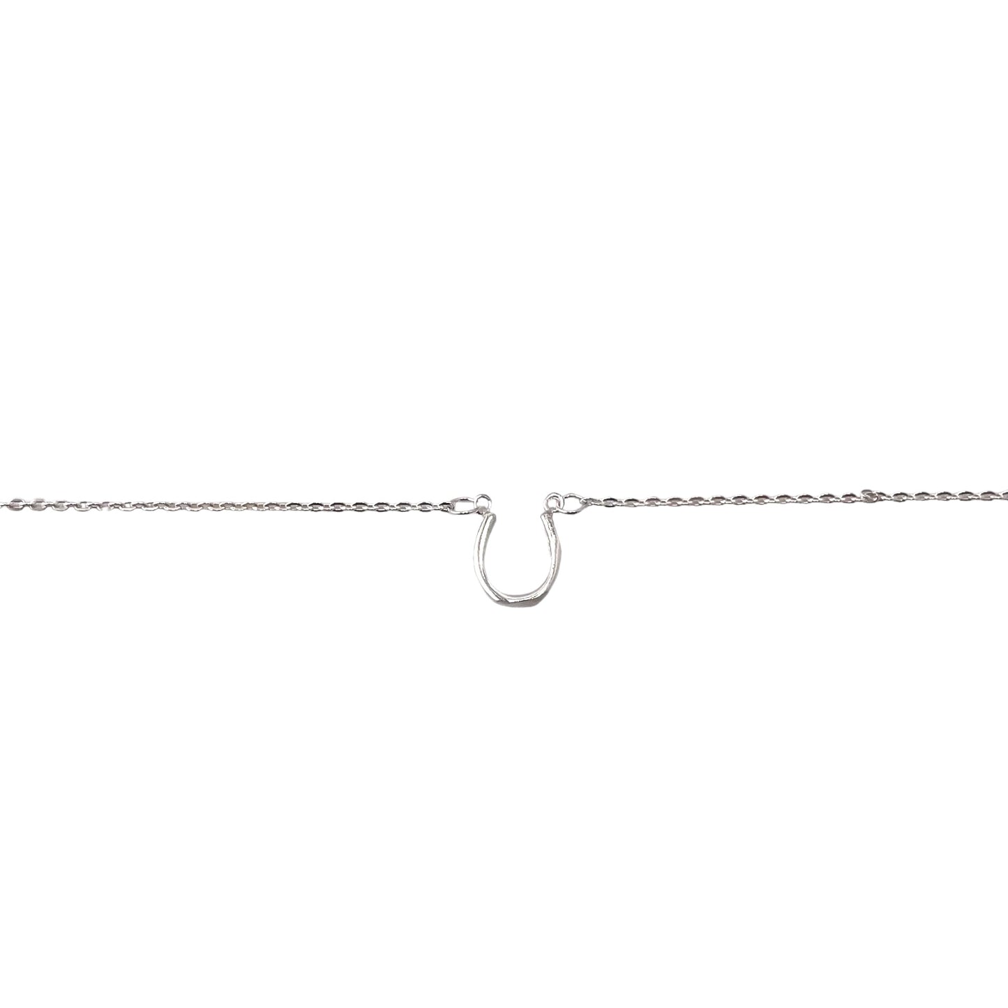 Horseshoe U Chain Necklace 17" Sterling Silver