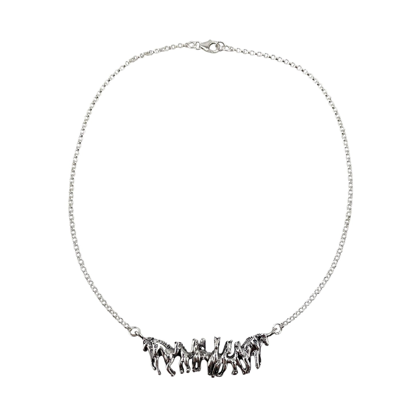 Horse Pack 16" Necklace Sterling Silver