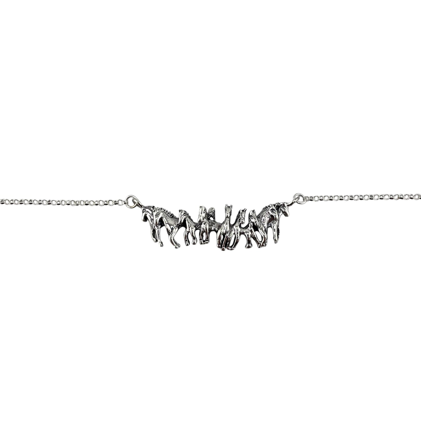 Horse Pack 16" Necklace Sterling Silver