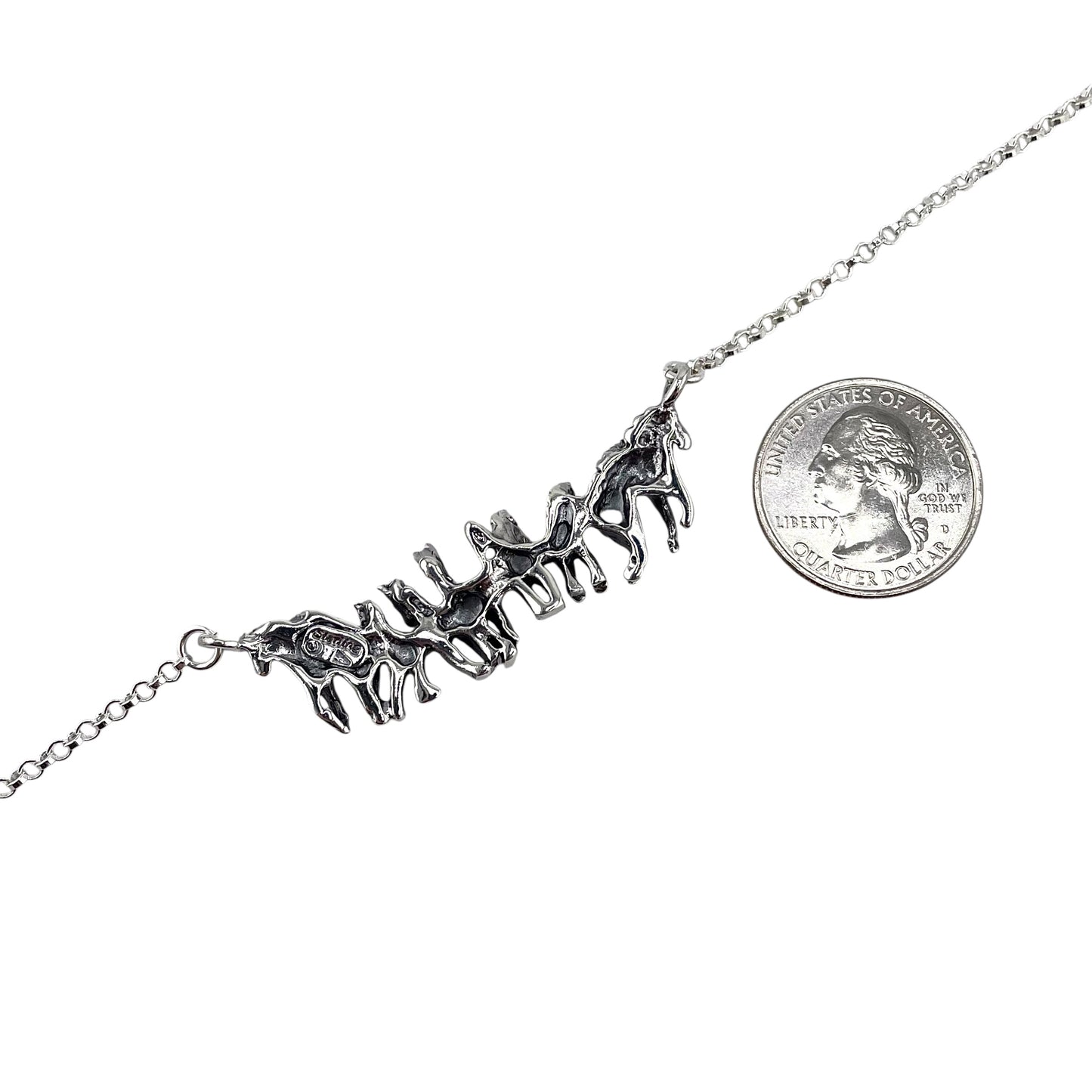 Horse Pack 16" Necklace Sterling Silver