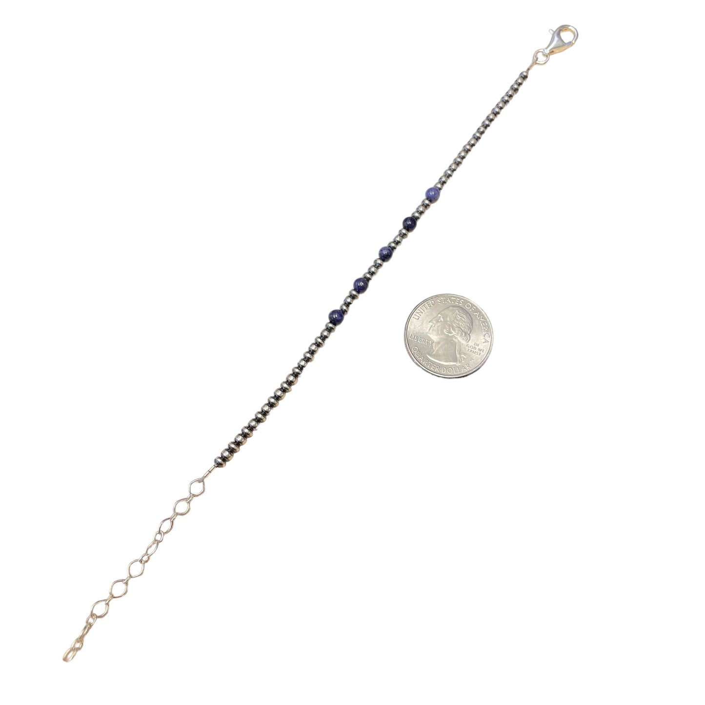 Charoite Desert Pearl Bead Bracelet Sterling Silver