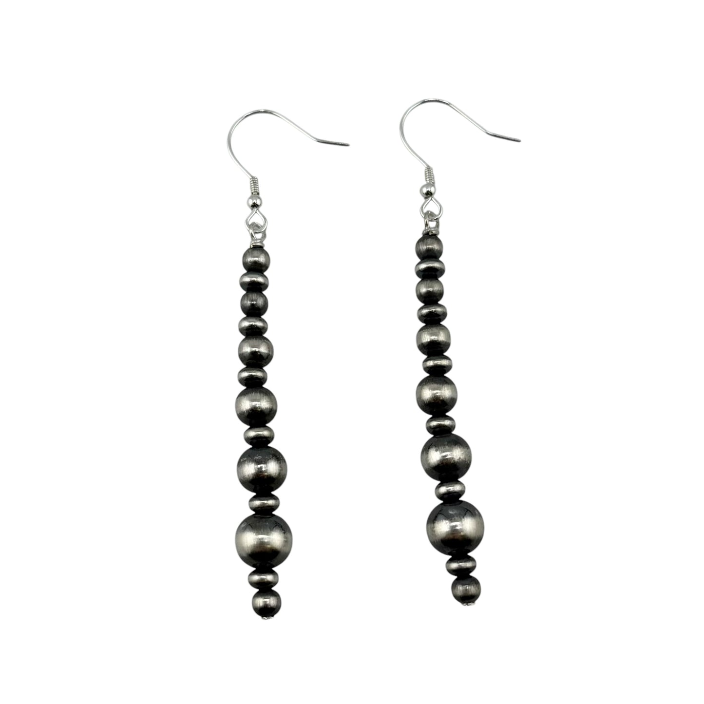 Desert Pearl Drop Bead Dangle Earrings Sterling Silver