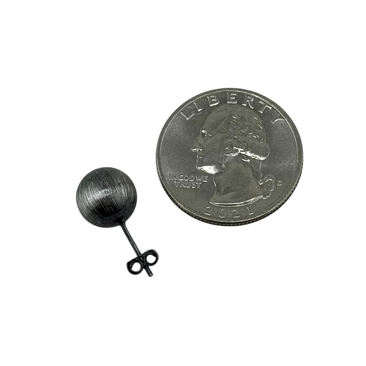 Navajo Pearl Oxidized Bead Stud Post Earrings Sterling Silver - Available in 4mm to 12mm