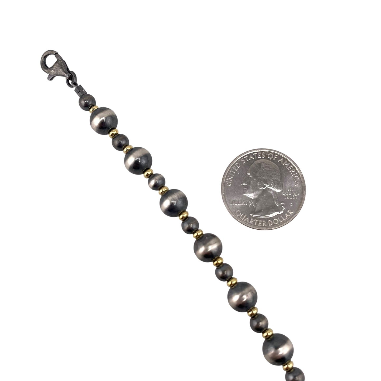 Desert Pearl 5mm & 8mm Bead Bracelet Sterling Silver & 12K Gold Filled