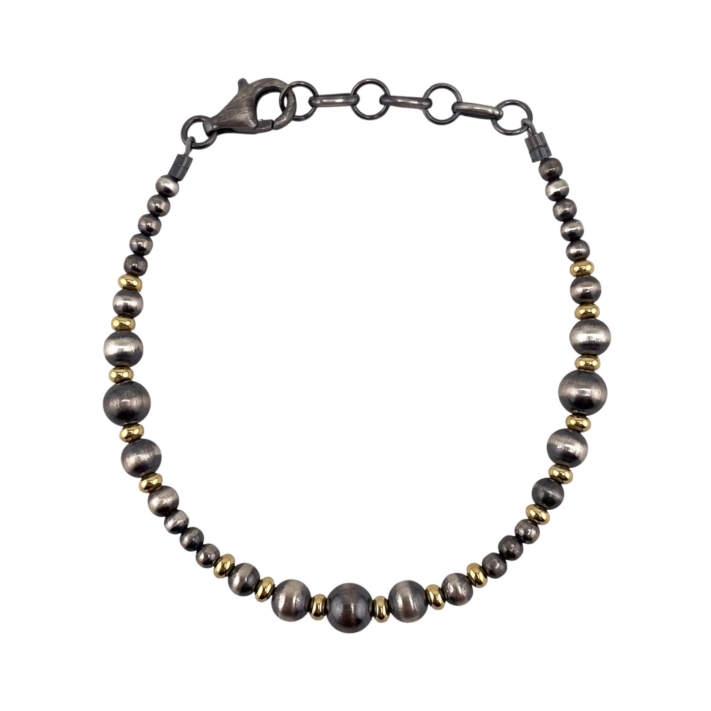 Desert Pearl Mixed Graduated Bead Bracelet Sterling Silver & 12K Gold Filled