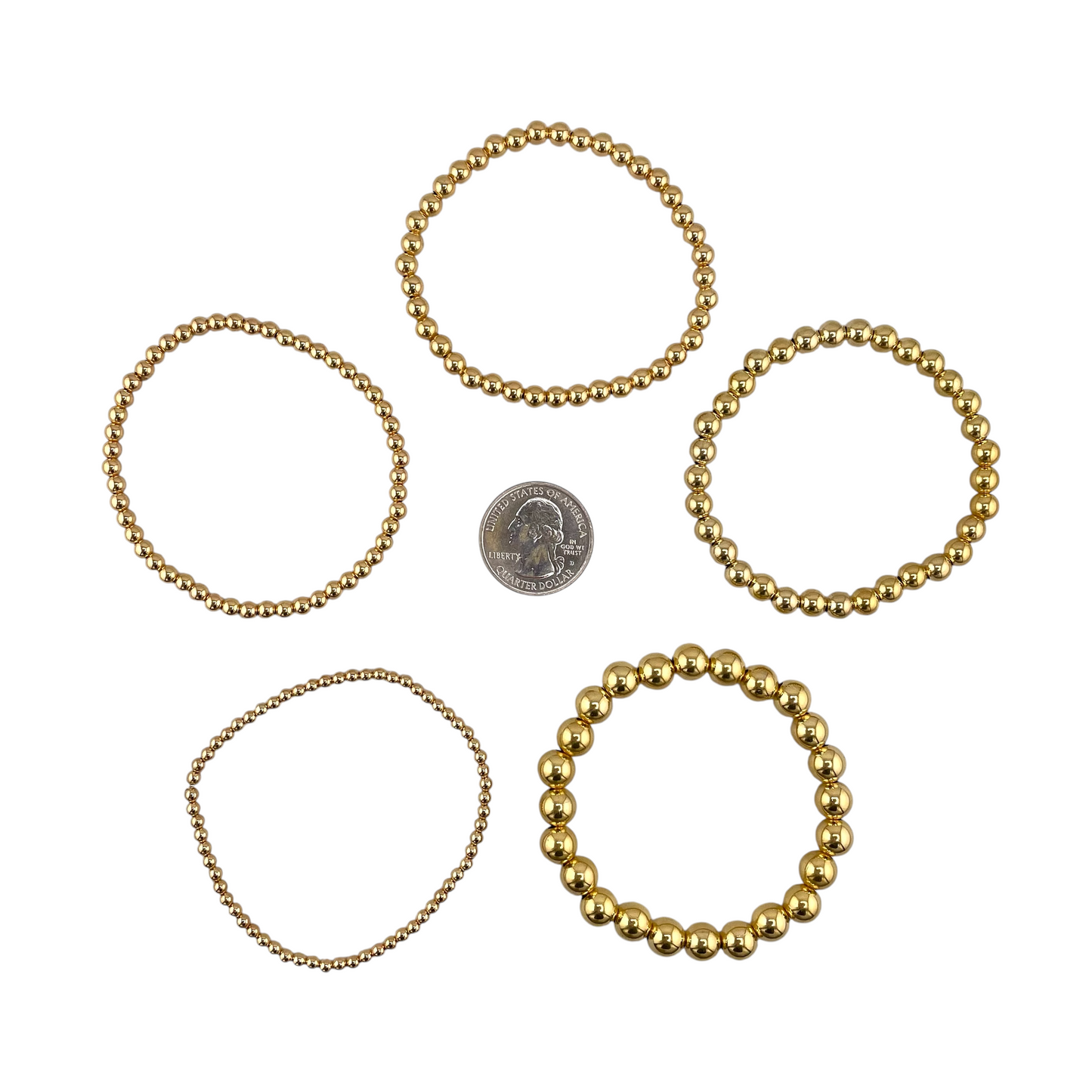 Desert Pearl 12K Gold Filled Bead Stretch Bracelet