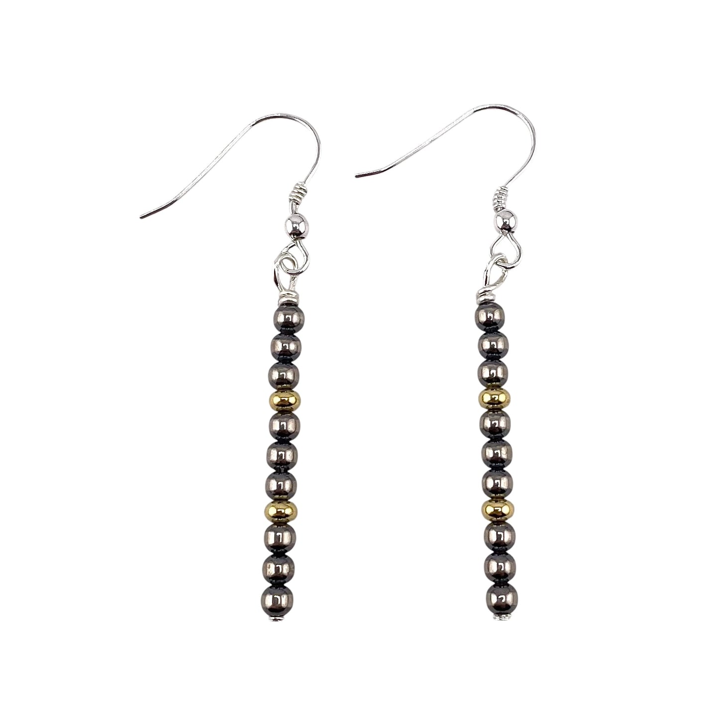 Desert Pearl Bead 3mm Stick Earrings Sterling Silver & 12K Gold Filled