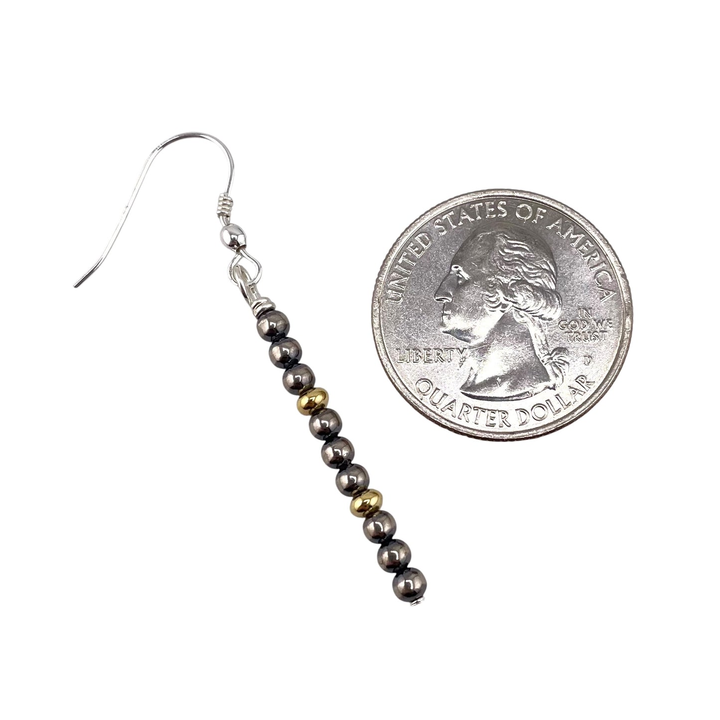 Desert Pearl Bead 3mm Stick Earrings Sterling Silver & 12K Gold Filled