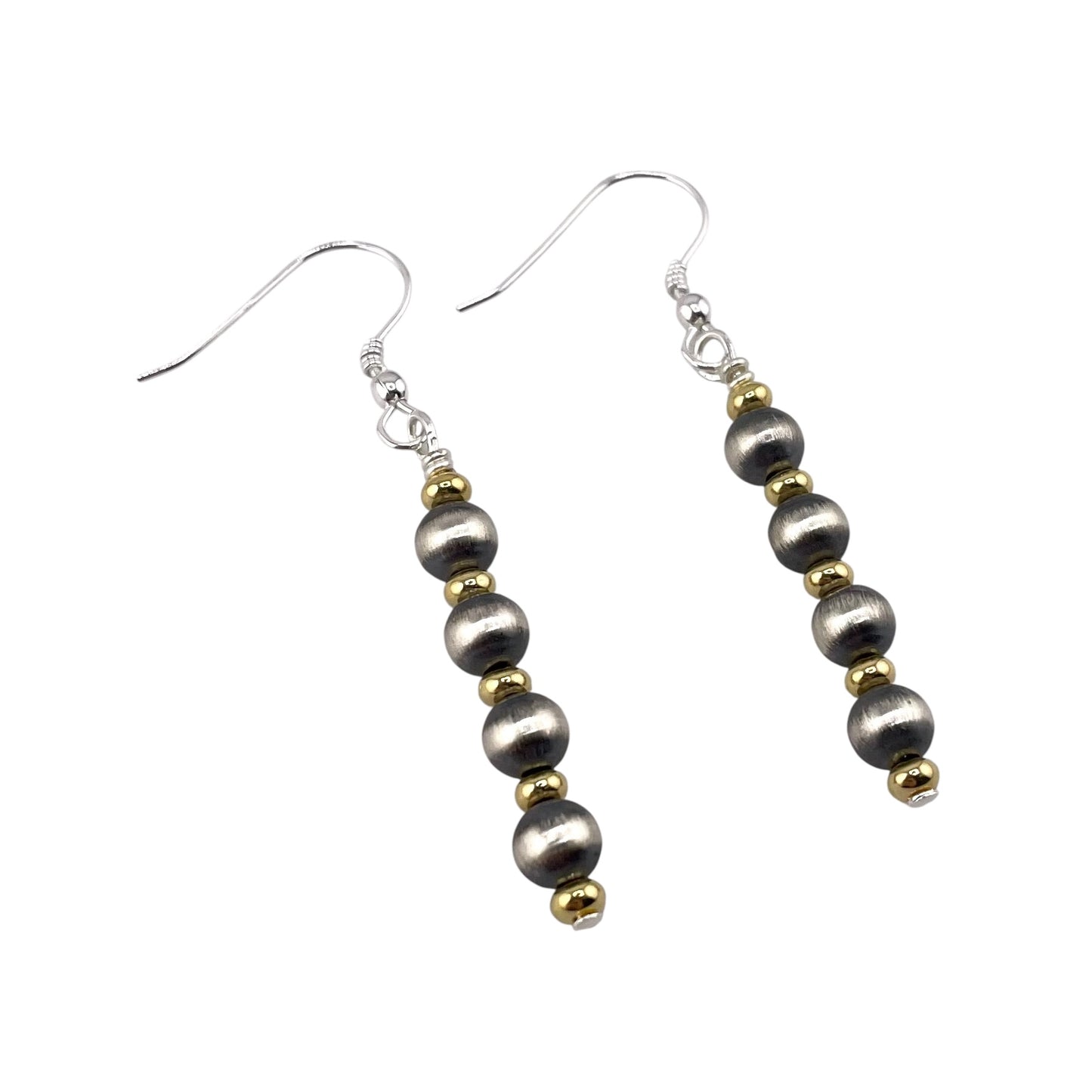 Desert Pearl Bead 5mm Drop Earrings Sterling Silver & 12K Gold Filled