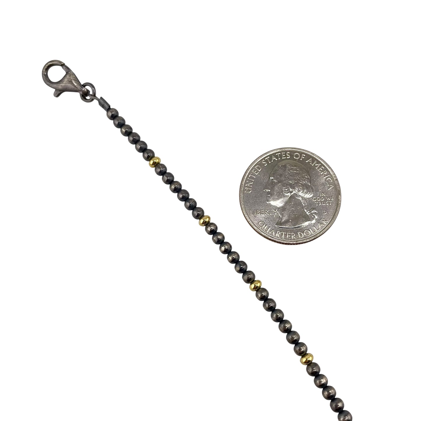 Desert Pearl Bead Necklace Sterling Silver & 12K Gold Filled