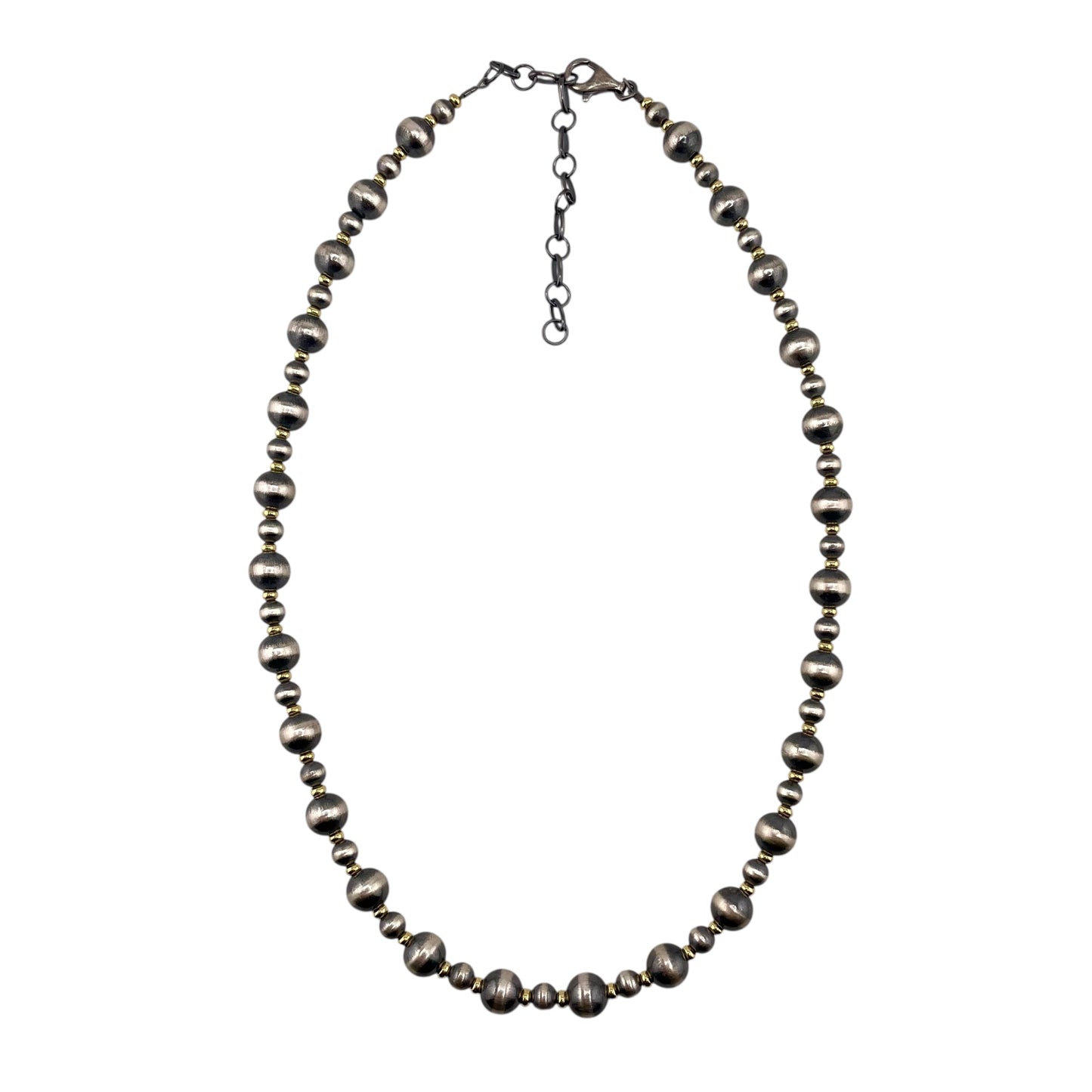Desert Pearl 5mm & 8mm Bead Necklace Sterling Silver & 12K Gold Filled