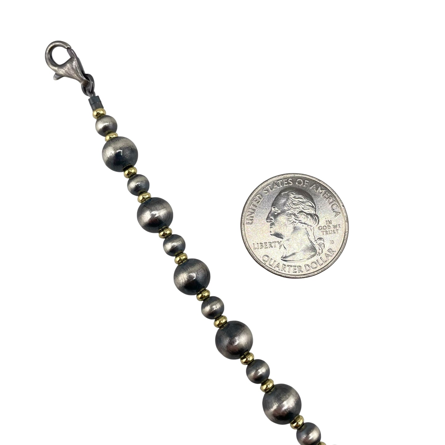 Desert Pearl 5mm & 8mm Bead Necklace Sterling Silver & 12K Gold Filled