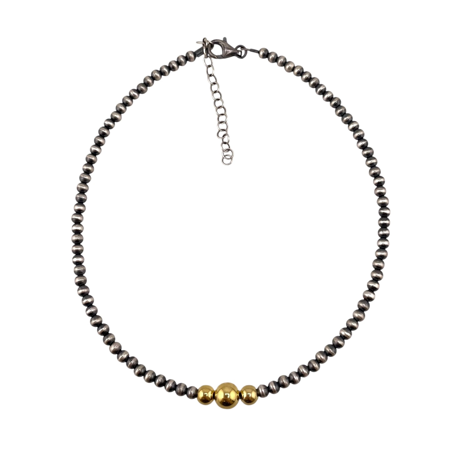 Desert Pearl Mix Bead Necklace Sterling Silver & 12K Gold Filled