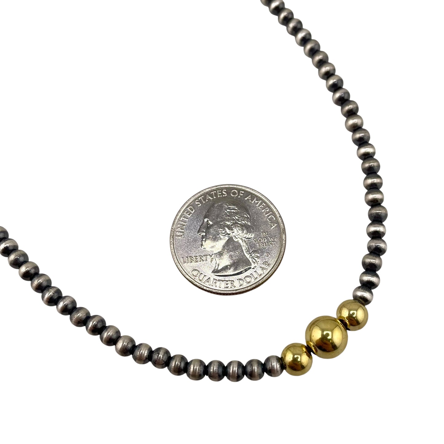Desert Pearl Mix Bead Necklace Sterling Silver & 12K Gold Filled