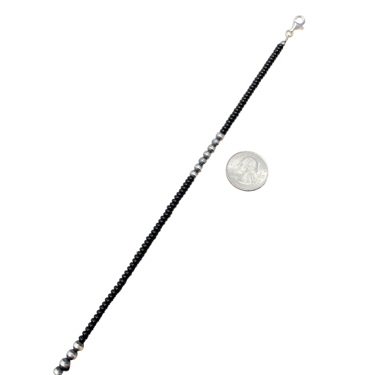Onyx Desert Pearl Bead Necklace Sterling Silver