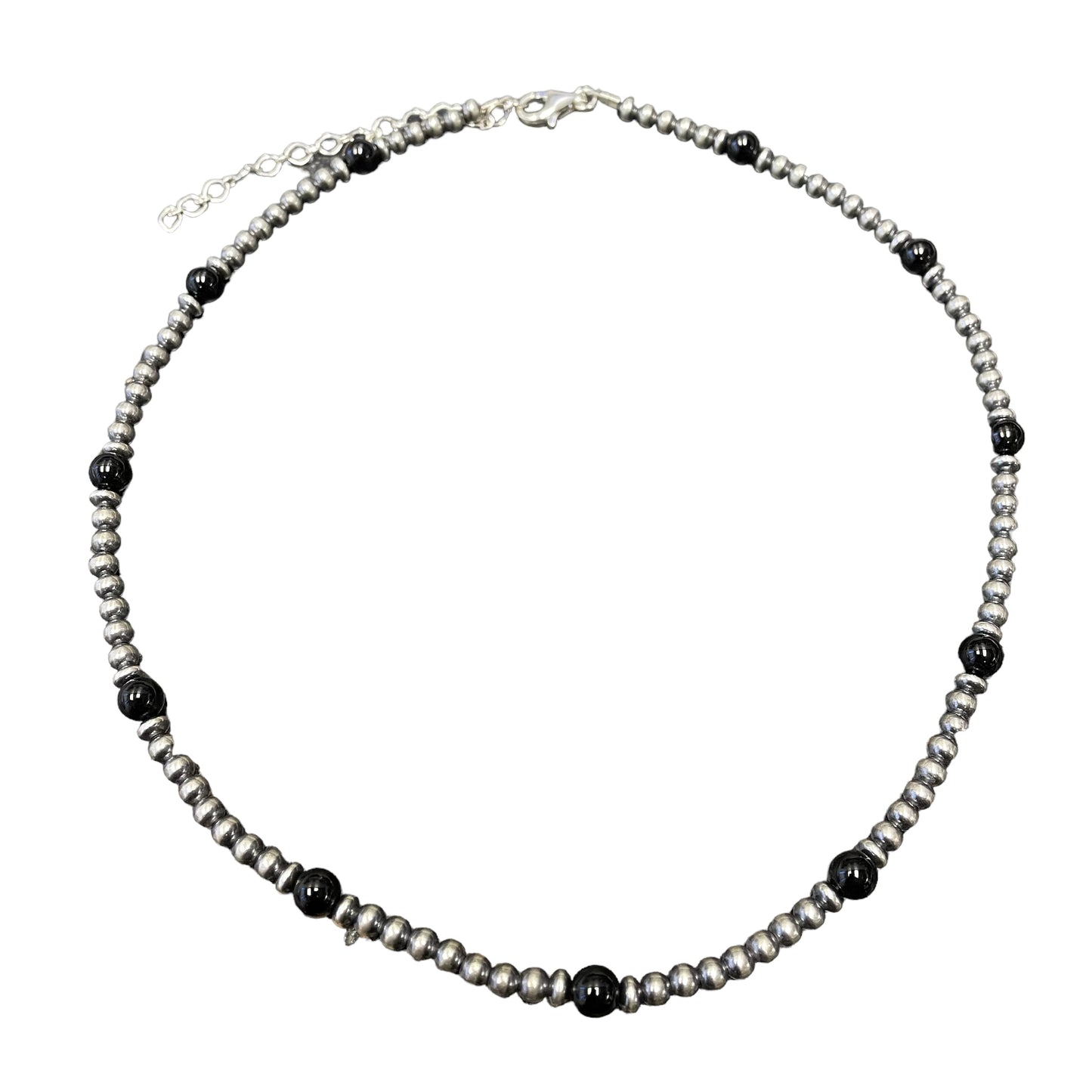 Onyx Desert Pearl Bead Necklace Sterling Silver