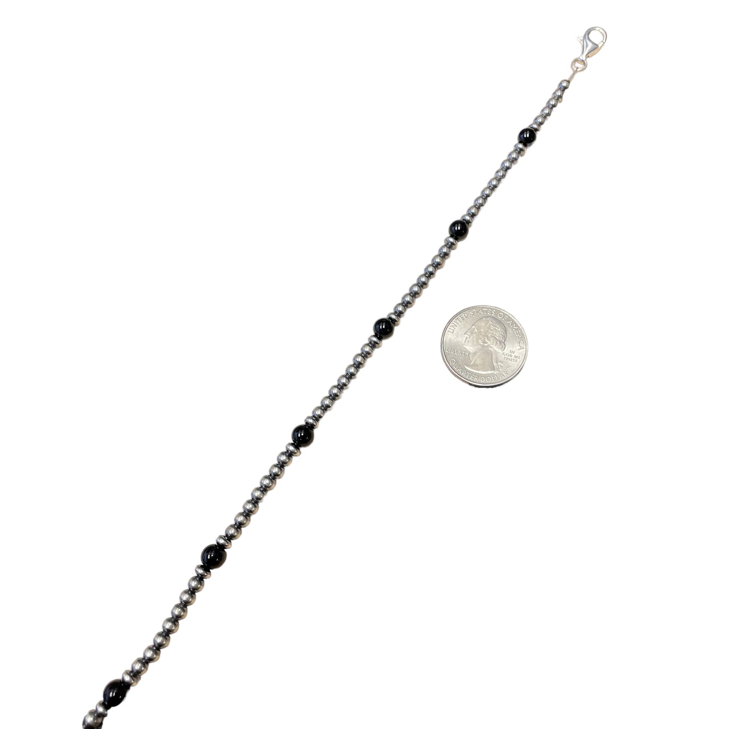Onyx Desert Pearl Bead Necklace Sterling Silver