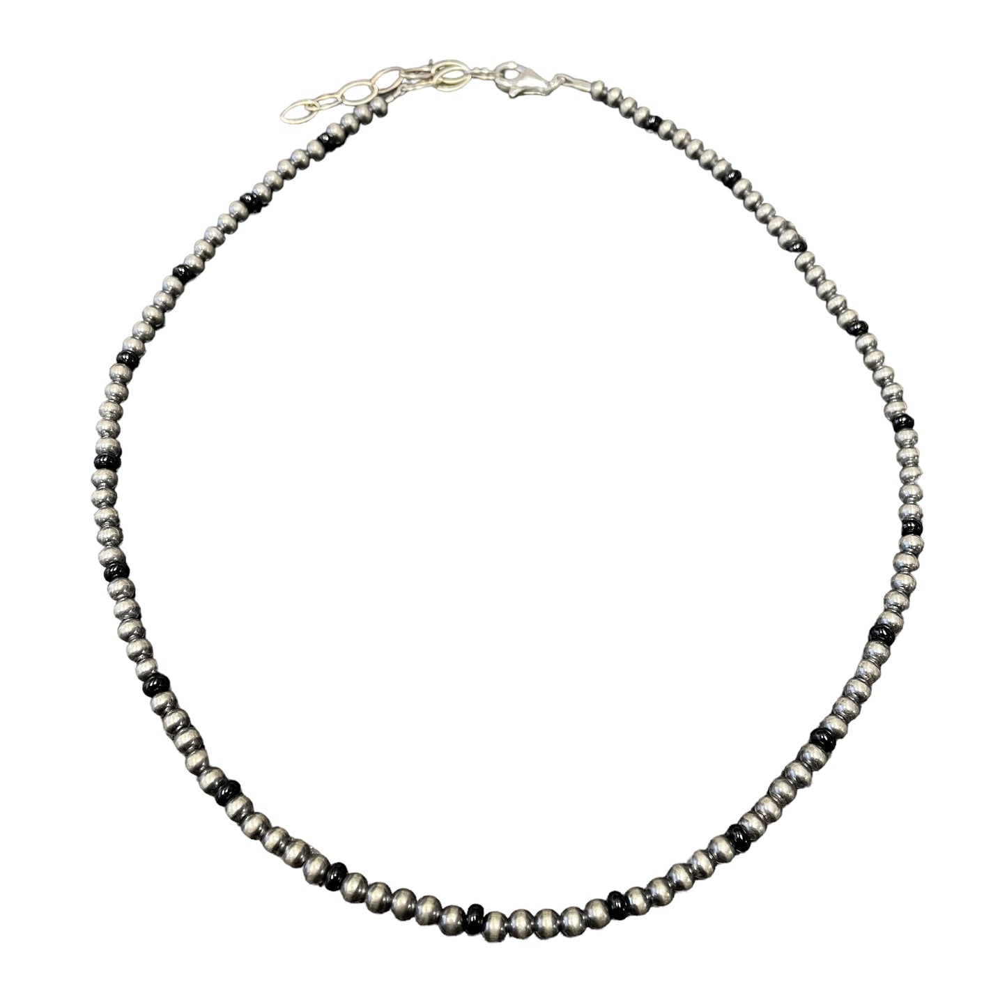 Onyx Desert Pearl Bead Necklace Sterling Silver