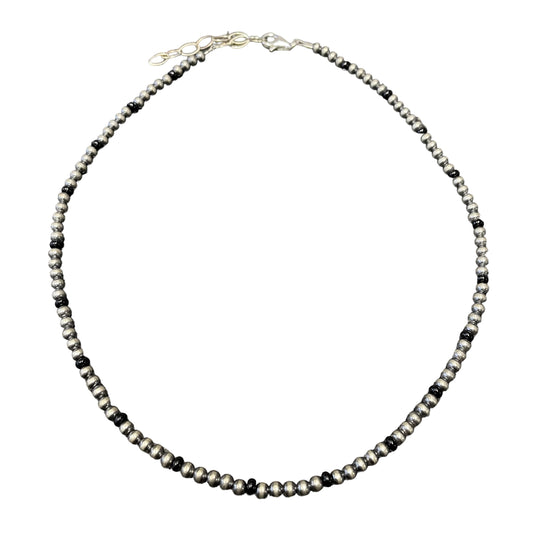 Onyx Desert Pearl Bead Necklace Sterling Silver