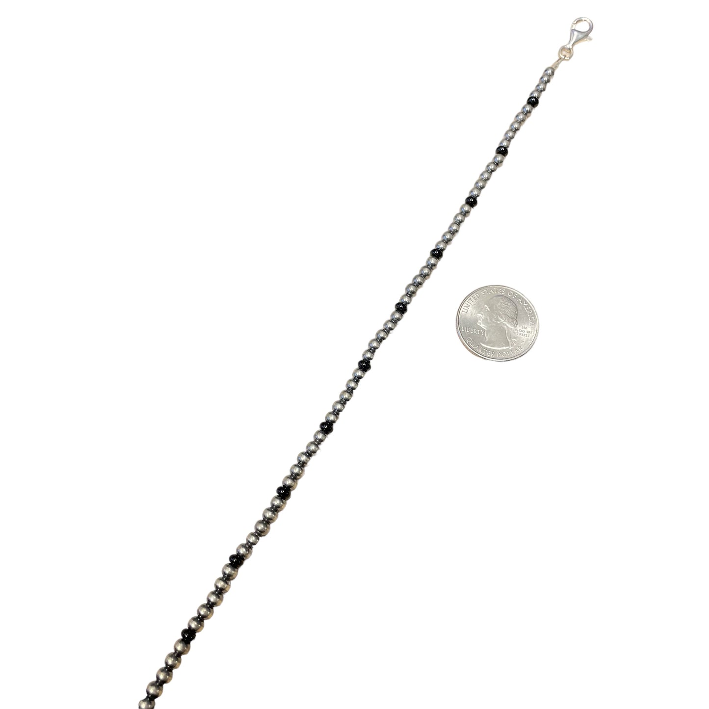 Onyx Desert Pearl Bead Necklace Sterling Silver