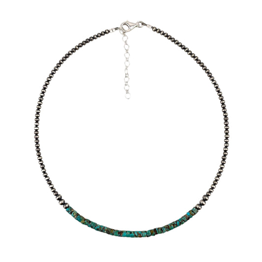 Turquoise Desert Pearl Necklace Sterling Silver