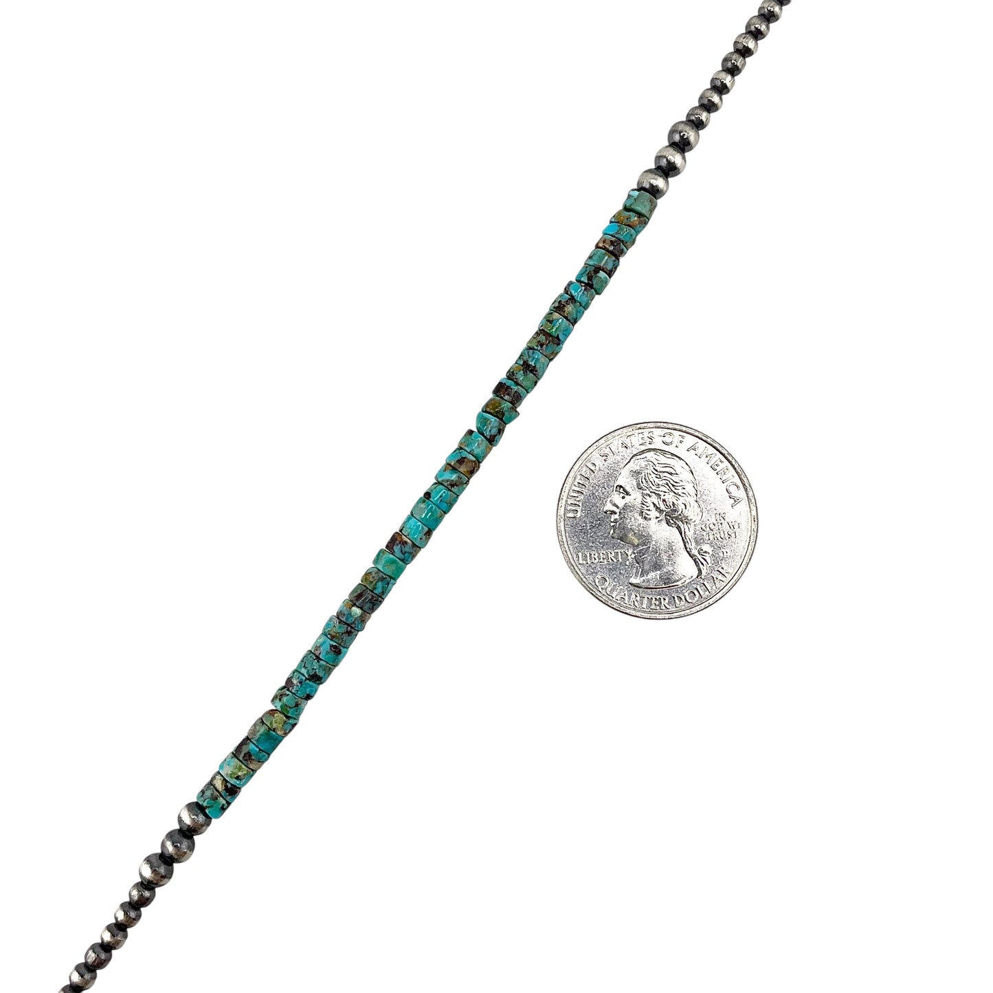 Turquoise Desert Pearl Necklace Sterling Silver