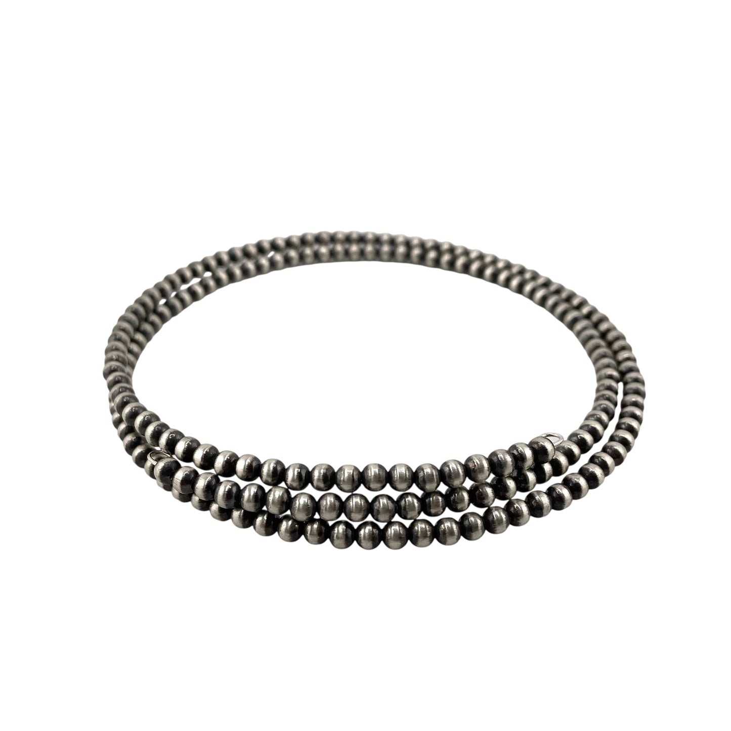 Desert Pearls 4mm Bead Wrap Necklace Sterling Silver