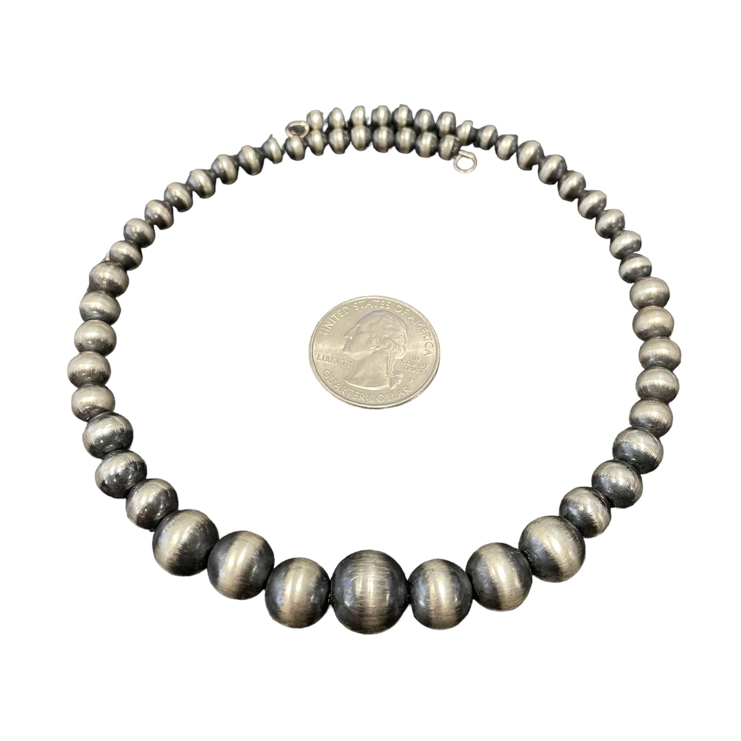 Graduated Collar Desert Pearl Necklace Sterling Silver