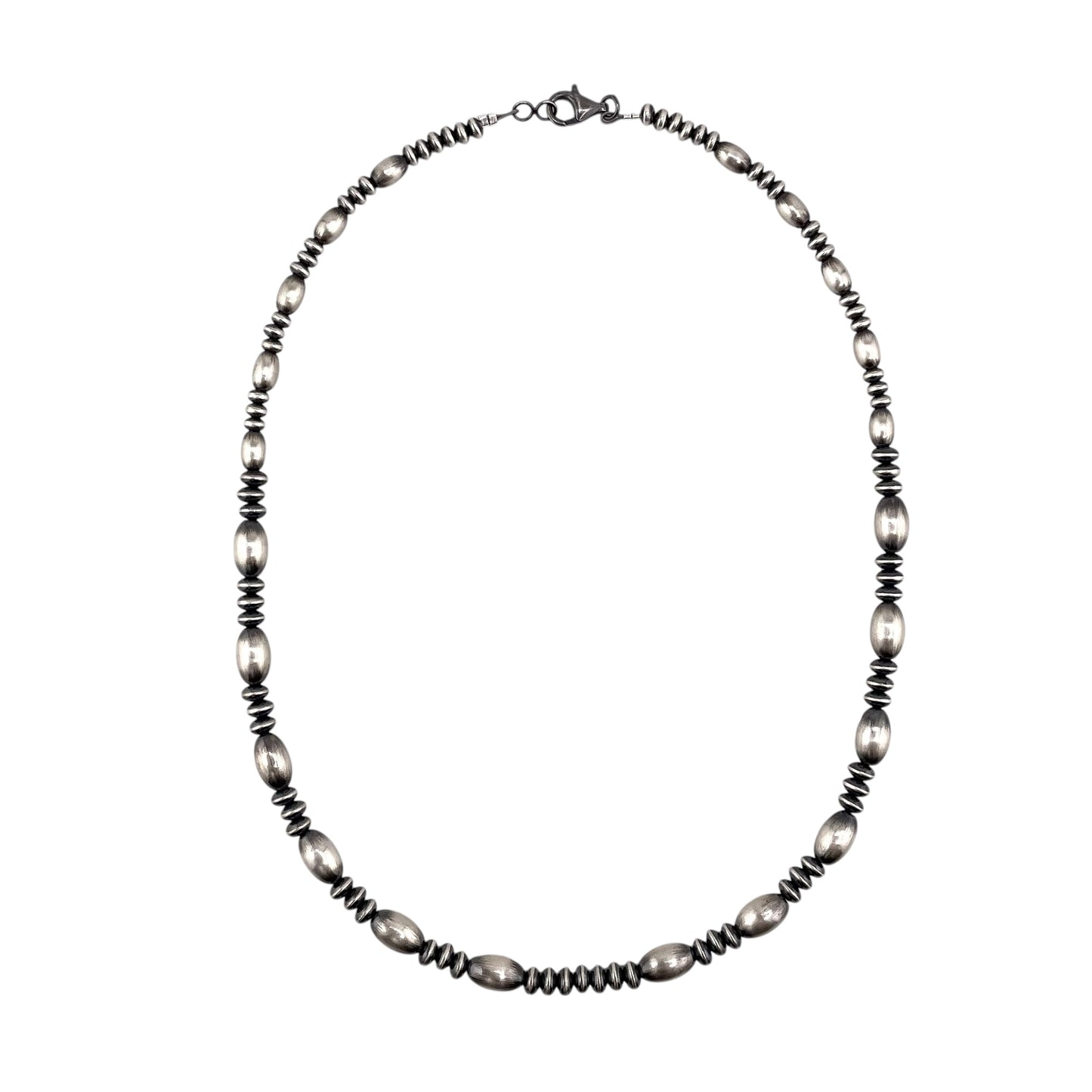 Desert Pearls Oval & Saucer Bead Necklace Sterling Silver