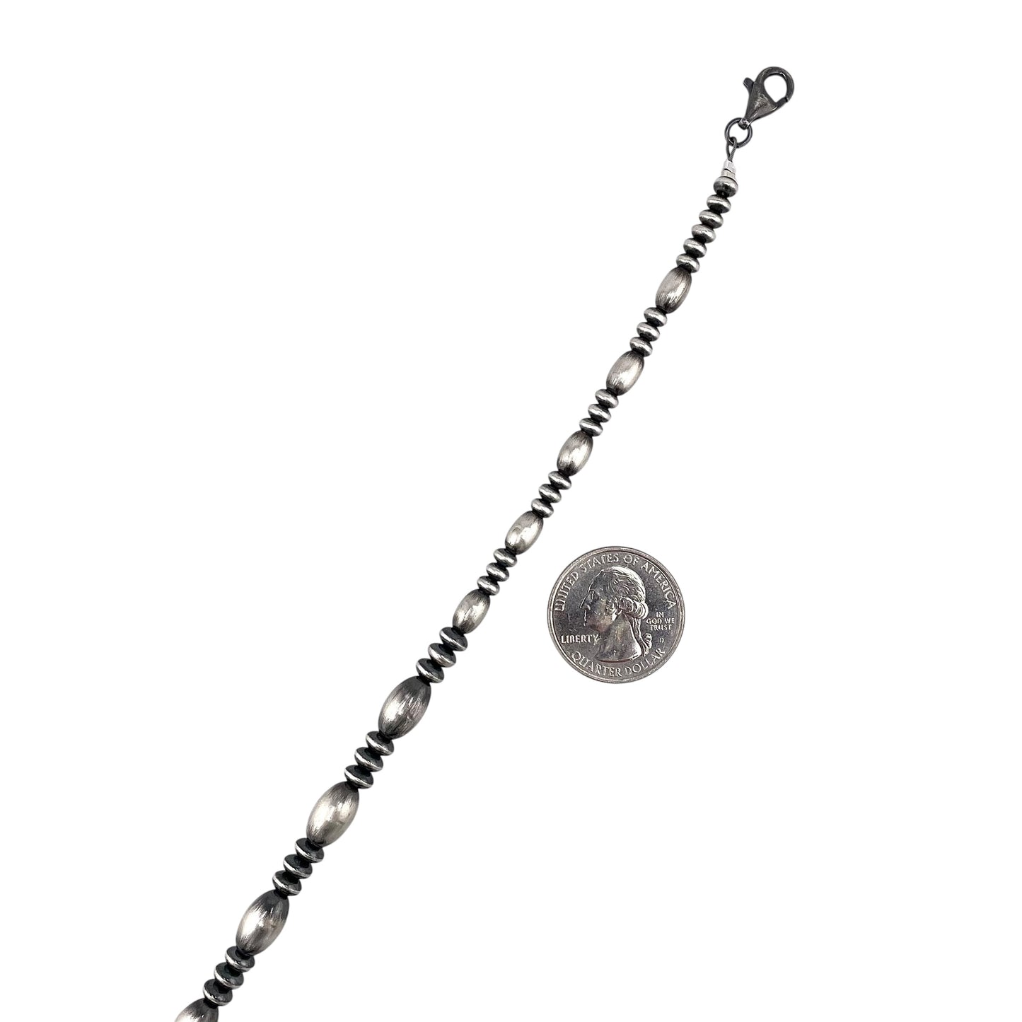 Desert Pearls Oval & Saucer Bead Necklace Sterling Silver