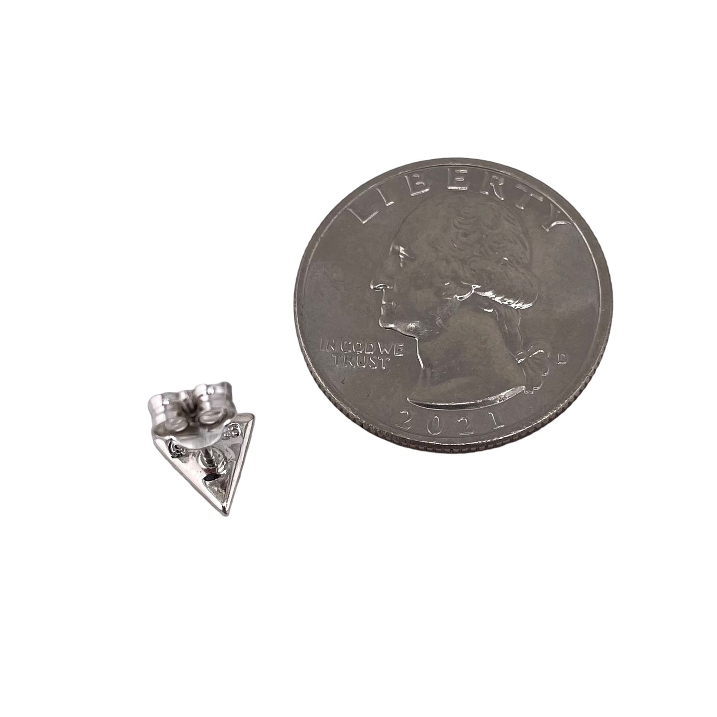 Pink Lab Opal 7mm Triangle Stud Earrings Sterling Silver