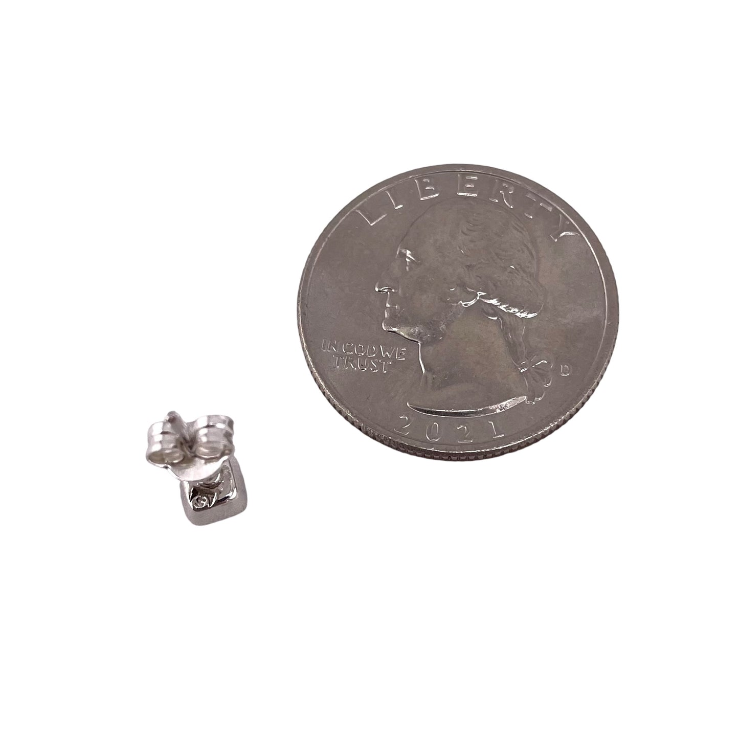 Blue Lab Opal 5mm Square Stud Earrings Sterling Silver