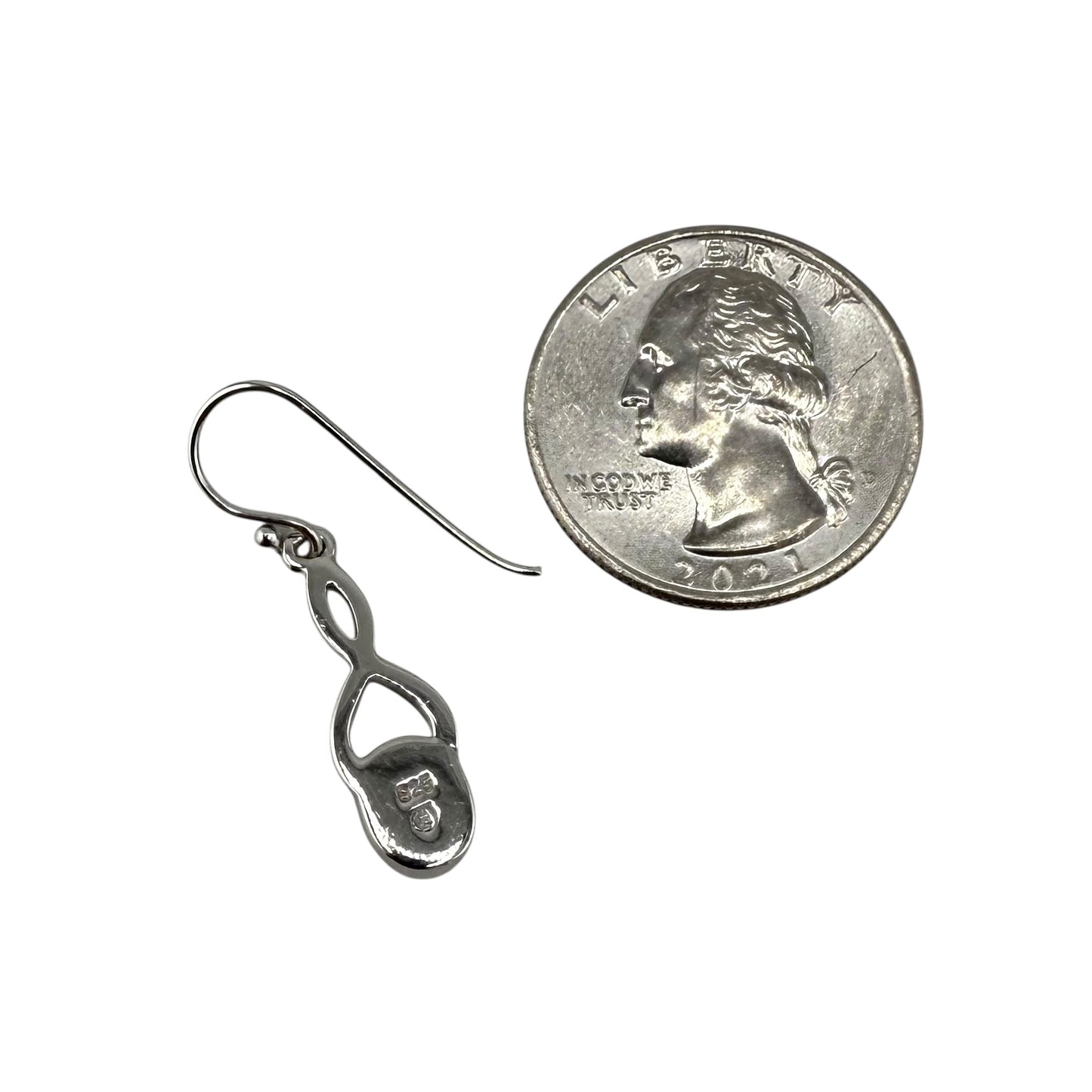 Pink Lab Opal Swirl Loop Dangle Earrings Sterling Silver