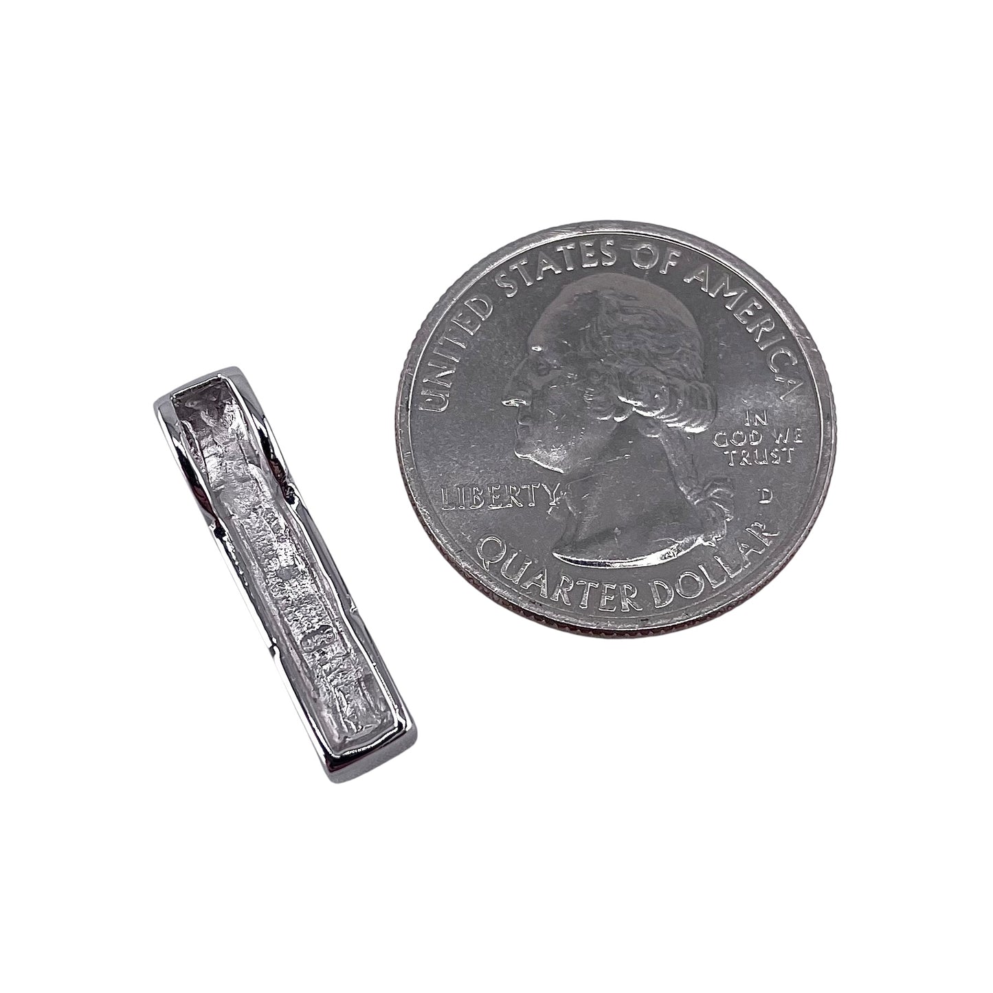 Blue Lab Opal Hidden Bail Stacked Rectangle Pendant Sterling Silver