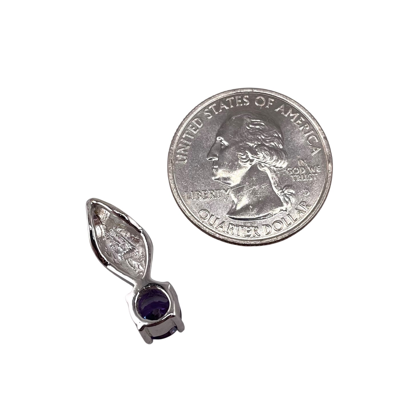 Blue Lab Opal Round Amethyst Pendant Sterling Silver