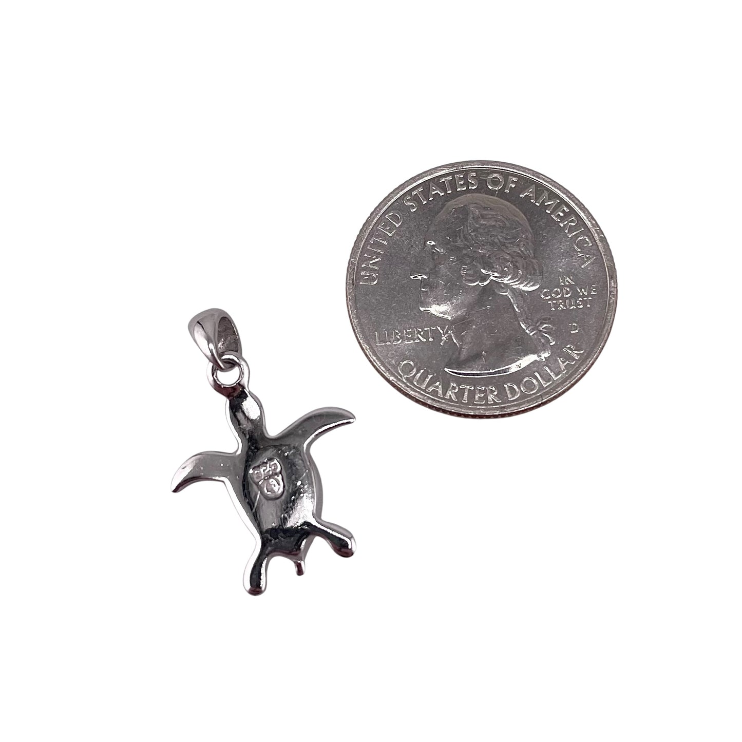 White Lab Opal Turtle Pendant Sterling Silver