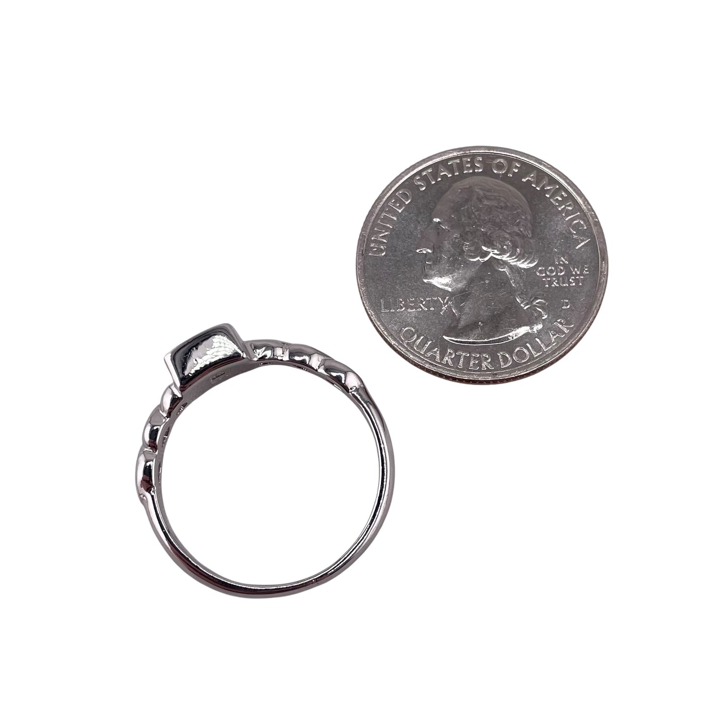 Pink Lab Opal Square Braid Ring Sterling Silver