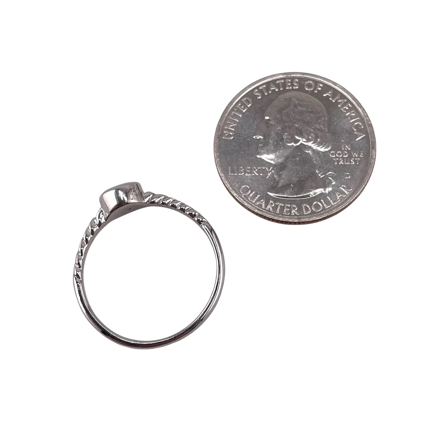 White Lab Opal Circle Round Ring Sterling Silver