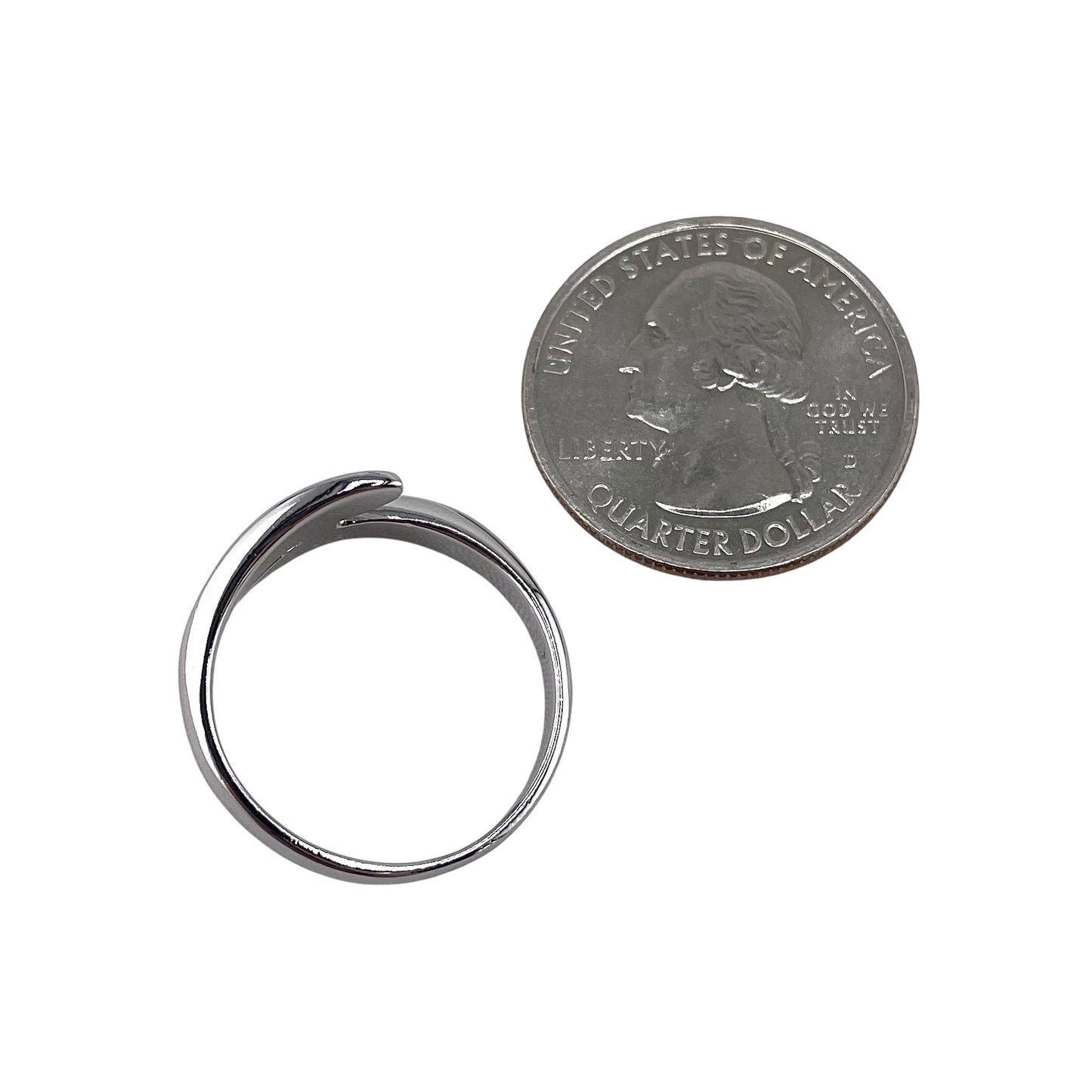 White Lab Opal Curve Ring Sterling Silver