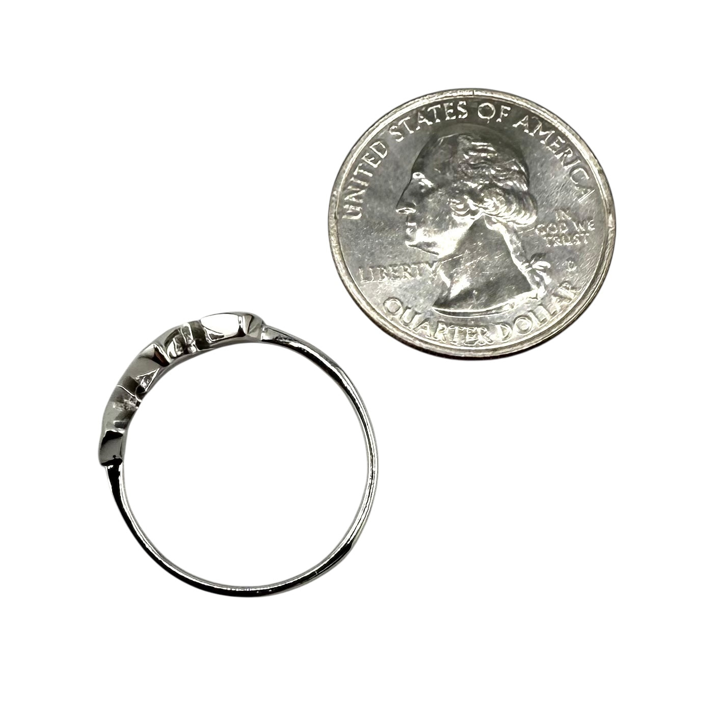 White Lab Opal Stacked Diamond Ring Sterling Silver