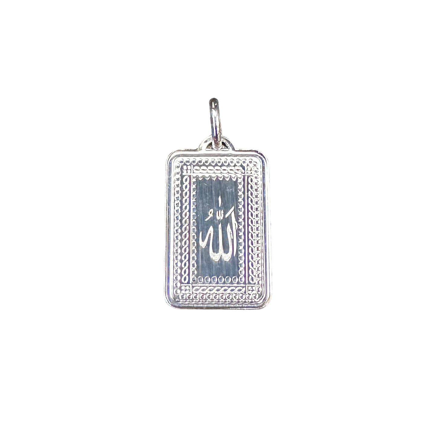 Allah God Rectangle Pendant Sterling Silver