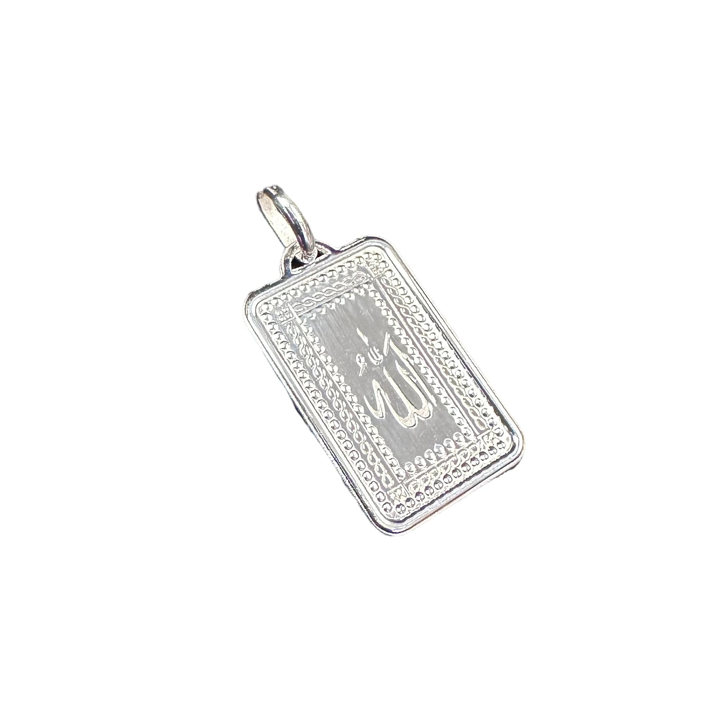 Allah God Rectangle Pendant Sterling Silver